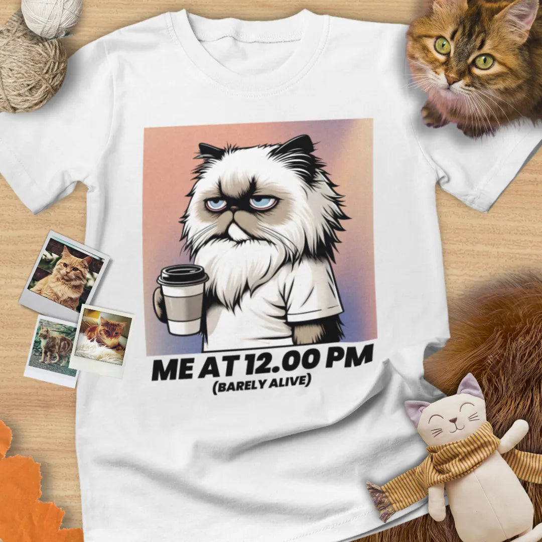 Me At 12.00 PM (Barely Alive) - Unisex Softstyle Tee Cat T-Shirt