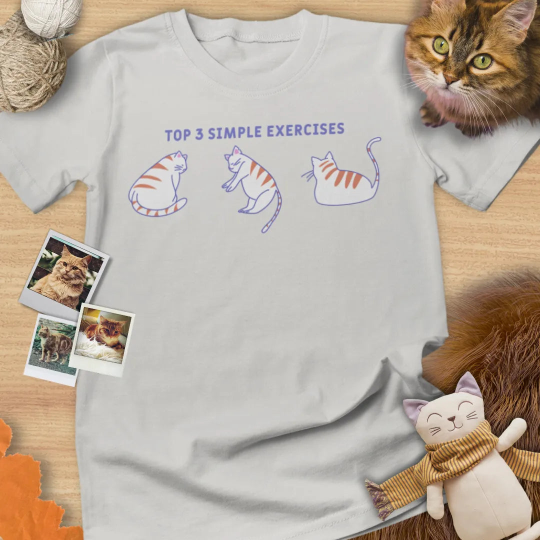 Top 3 Simple Exercise - Unisex Softstyle Tee Cat T-Shirt