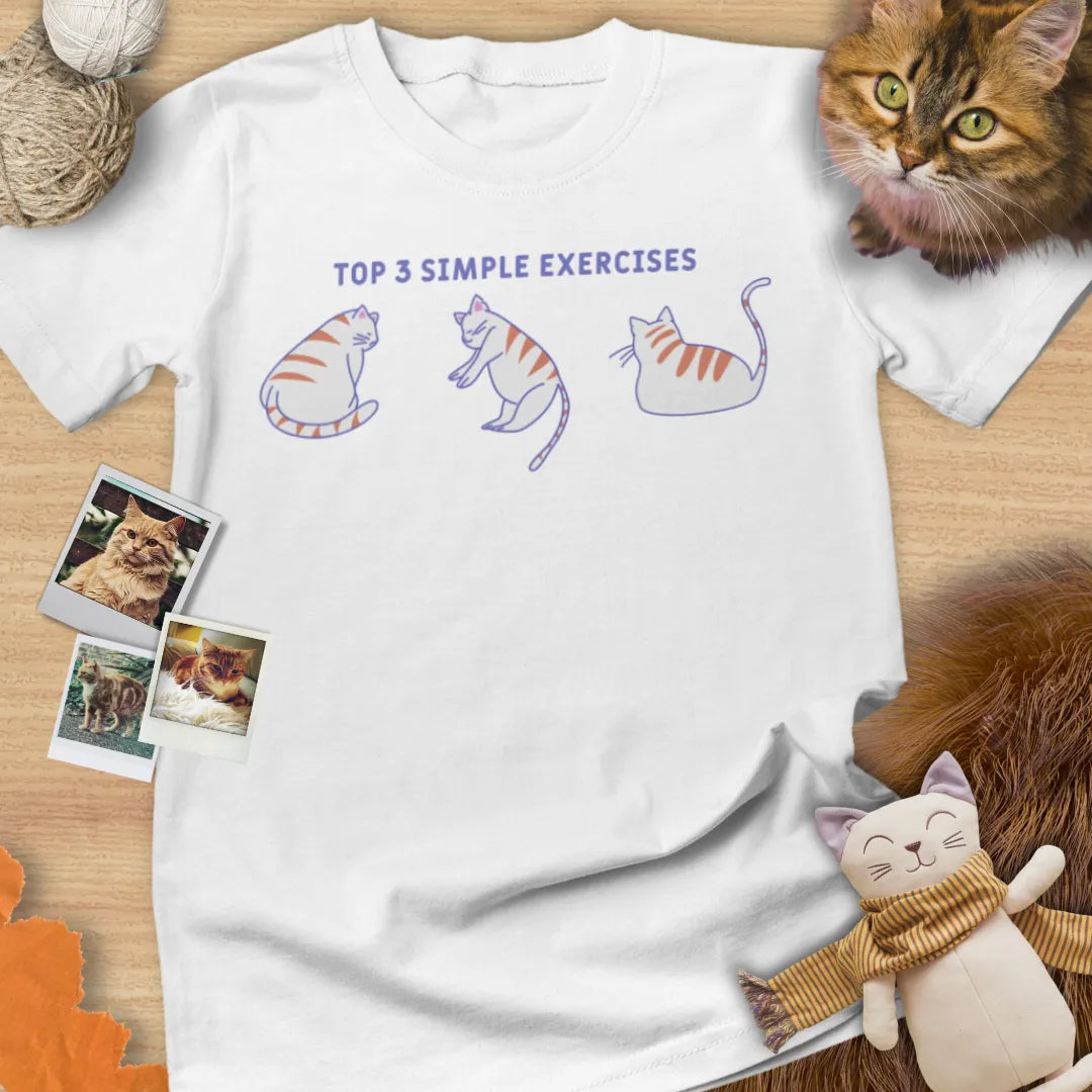 Top 3 Simple Exercise - Unisex Softstyle Tee Cat T-Shirt