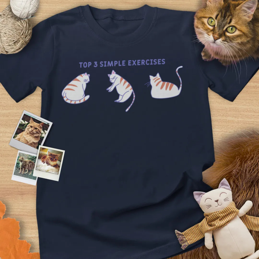 Top 3 Simple Exercise - Unisex Softstyle Tee Cat T-Shirt