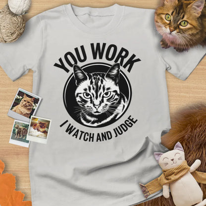 You Work, I Watch and Judge - Unisex Softstyle Tee Cat T-Shirt