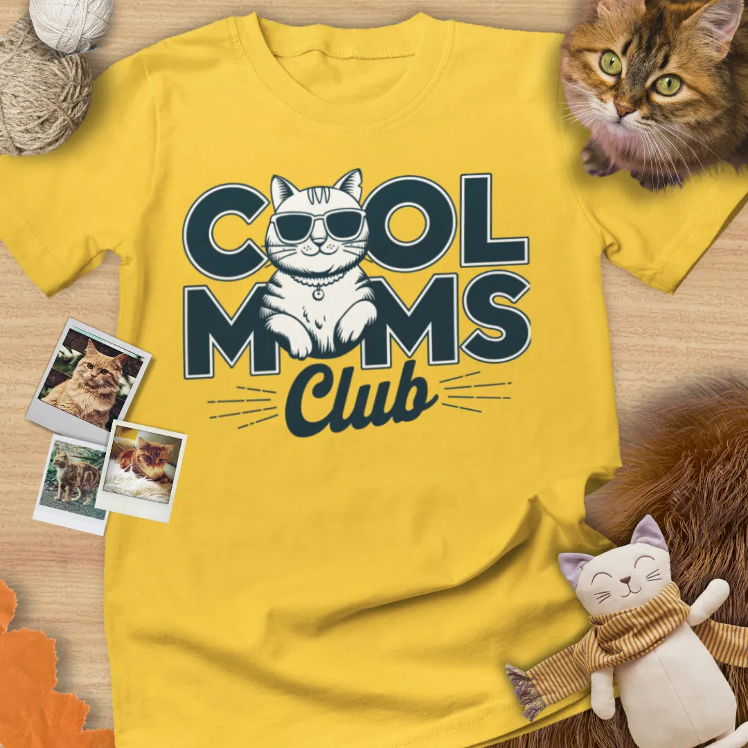 Cool Moms Club - Unisex Softstyle Tee Cat T-Shirt