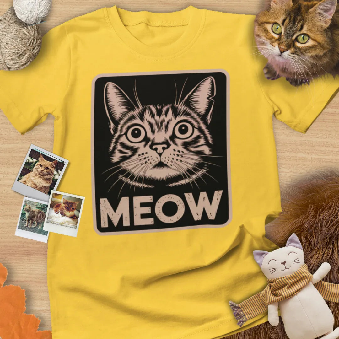 Meow - Unisex Softstyle Tee Cat T-Shirt