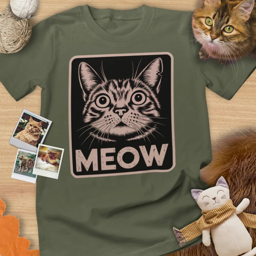 Meow - Unisex Softstyle Tee Cat T-Shirt