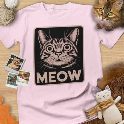 Meow - Unisex Softstyle Tee Cat T-Shirt