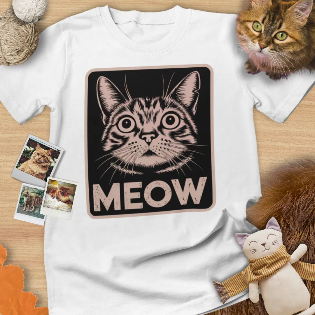 Meow - Unisex Softstyle Tee Cat T-Shirt