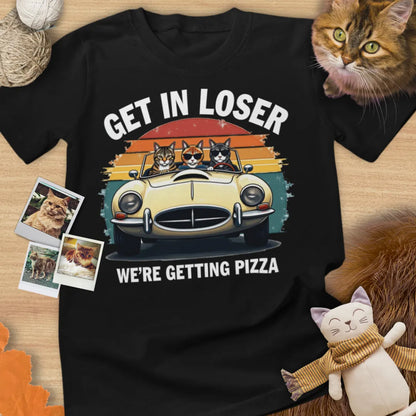 Get In Loser We're Getting Pizza - Unisex Softstyle Tee Cat T-Shirt