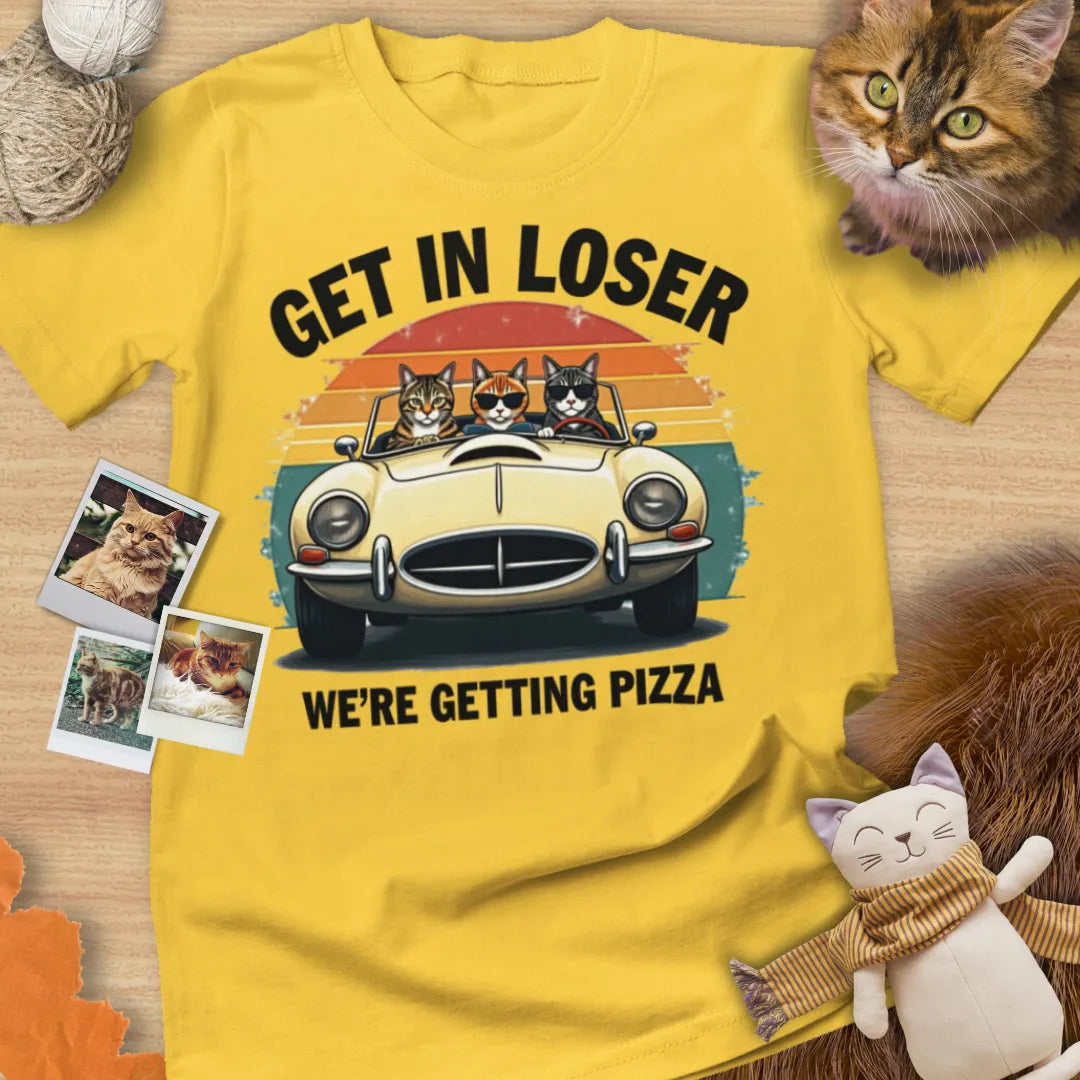 Get In Loser We're Getting Pizza - Unisex Softstyle Tee Cat T-Shirt