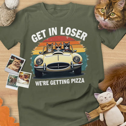 Get In Loser We're Getting Pizza - Unisex Softstyle Tee Cat T-Shirt