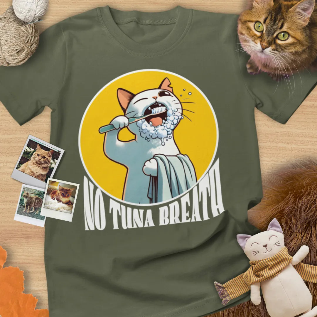 No Tuna Breath - Unisex Softstyle Tee Cat T-Shirt