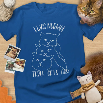 I Was Normal Three Cats Ago - Unisex Softstyle Tee Cat T-Shirt