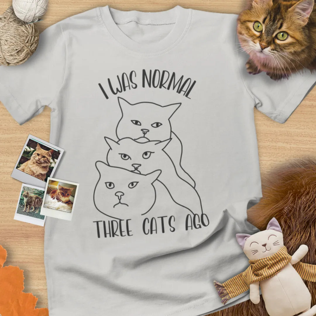 I Was Normal Three Cats Ago - Unisex Softstyle Tee Cat T-Shirt