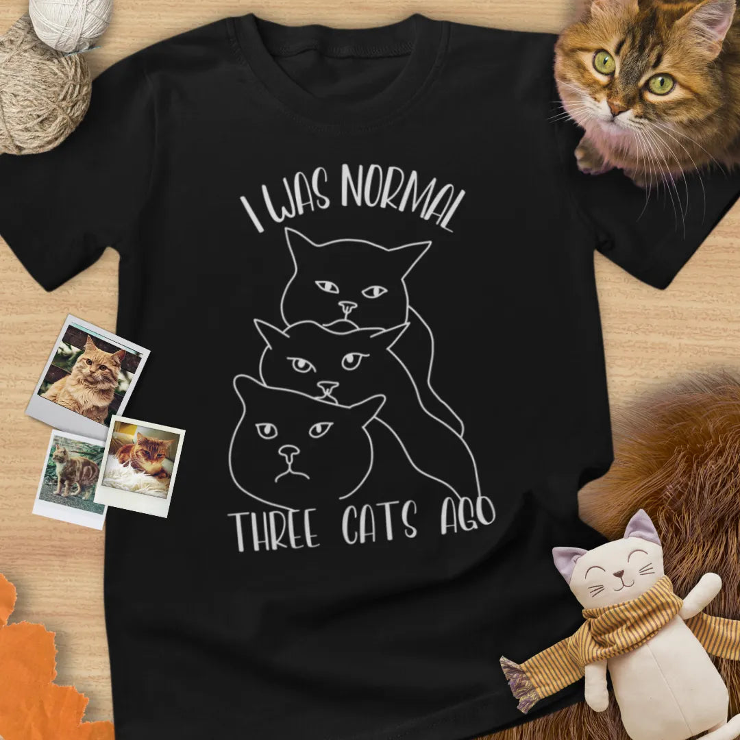 I Was Normal Three Cats Ago - Unisex Softstyle Tee Cat T-Shirt