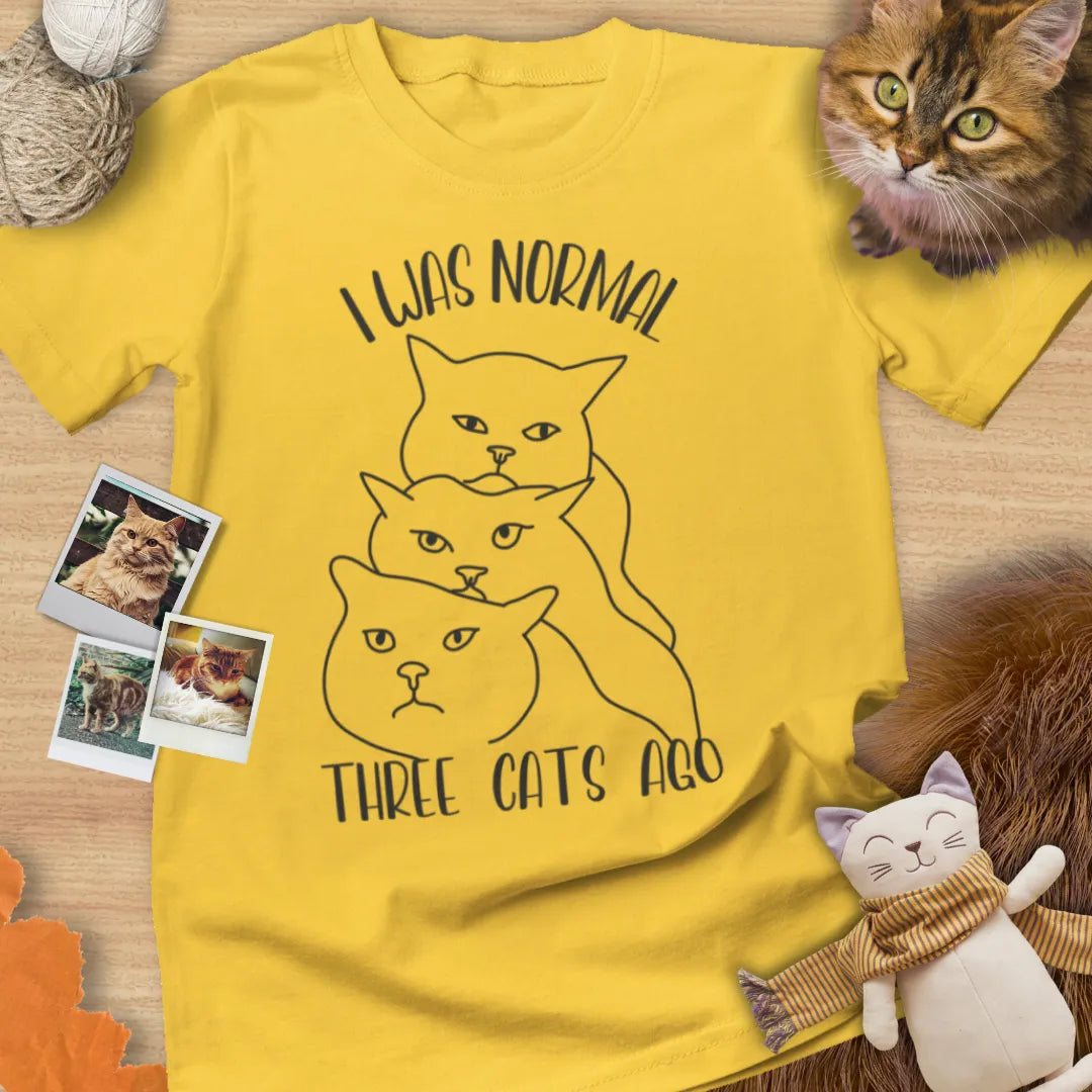 I Was Normal Three Cats Ago - Unisex Softstyle Tee Cat T-Shirt