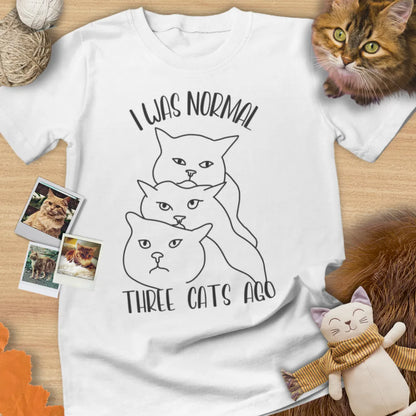 I Was Normal Three Cats Ago - Unisex Softstyle Tee Cat T-Shirt