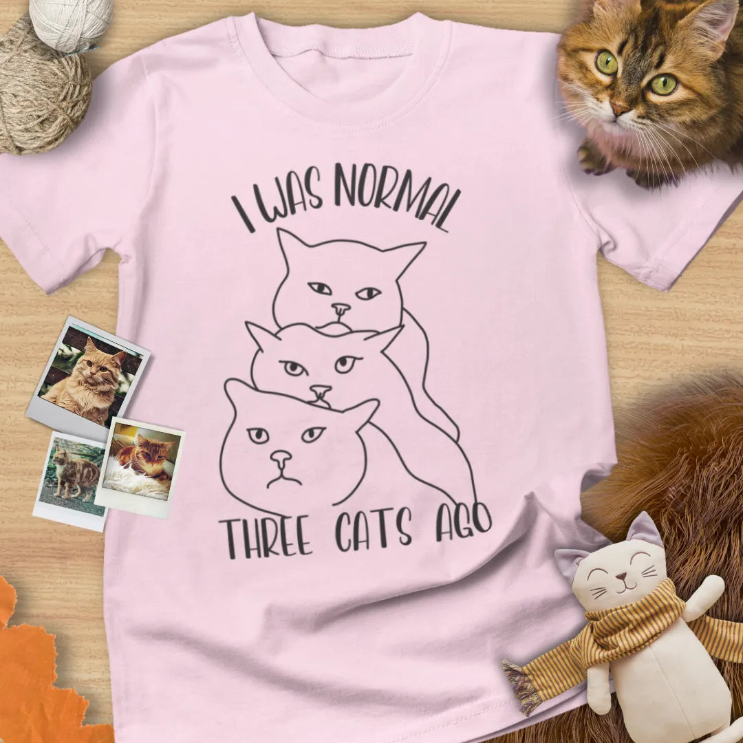 I Was Normal Three Cats Ago - Unisex Softstyle Tee Cat T-Shirt