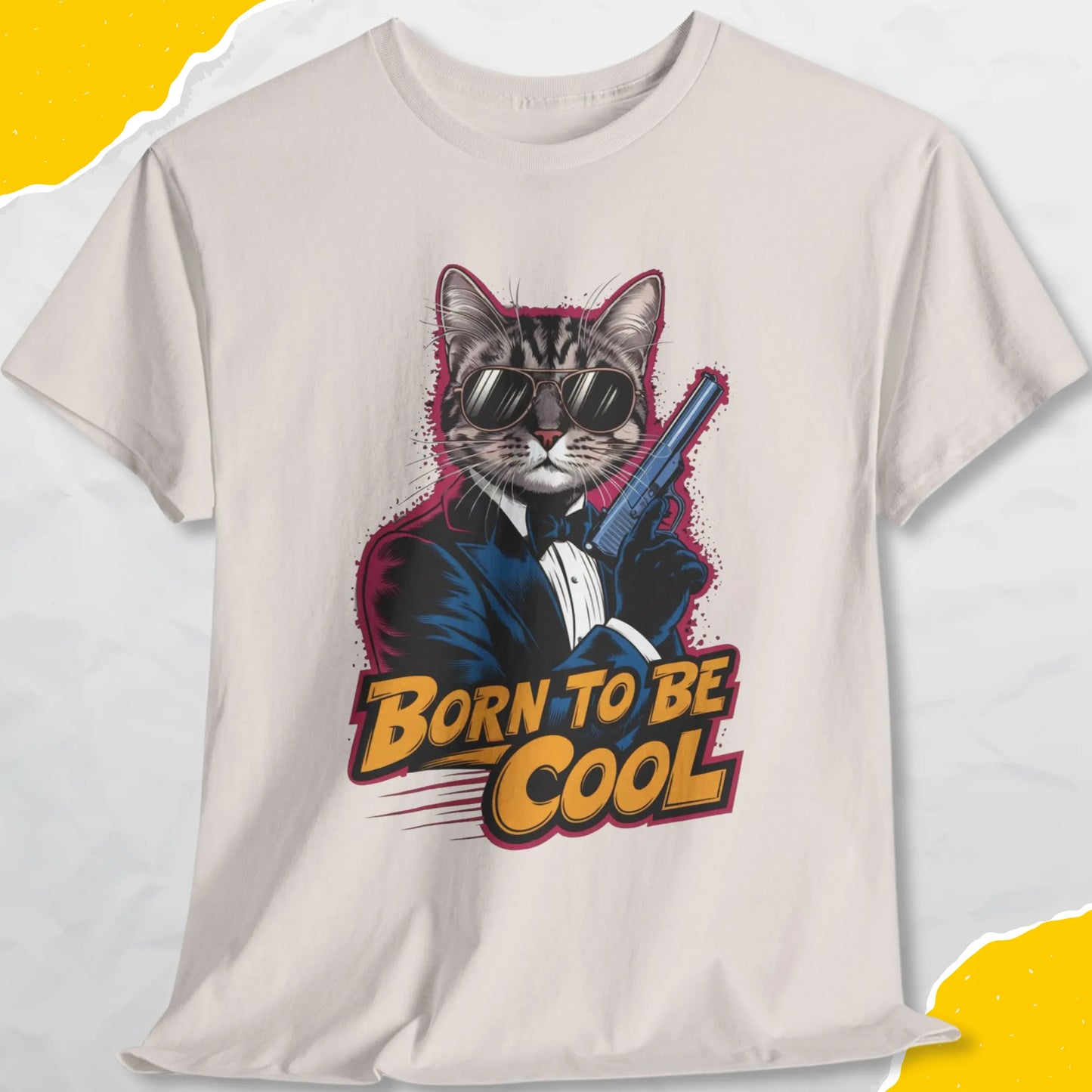 Born To Be Cool - Unisex Softstyle Tee Cat T-Shirt