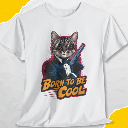 Born To Be Cool - Unisex Softstyle Tee Cat T-Shirt