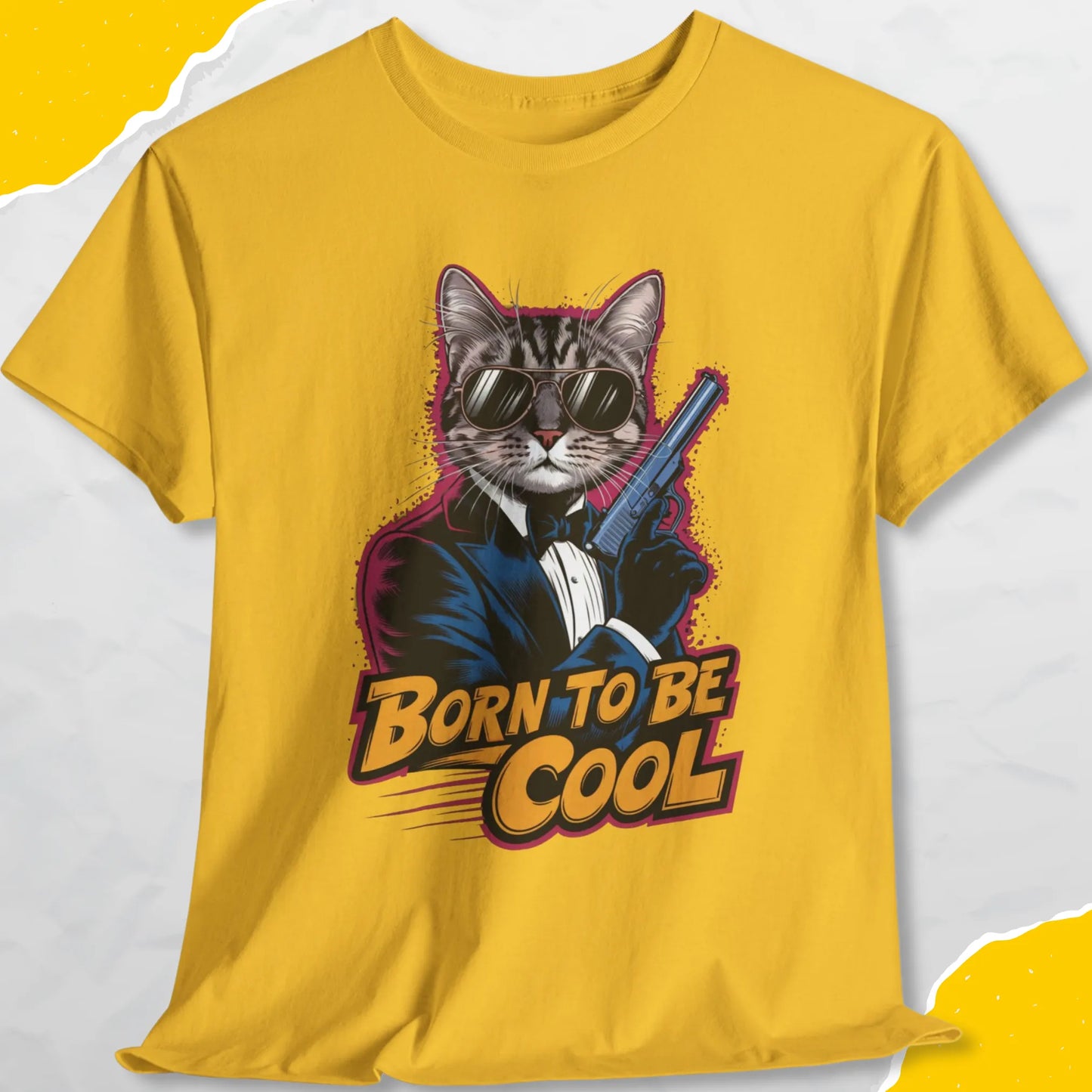 Born To Be Cool - Unisex Softstyle Tee Cat T-Shirt