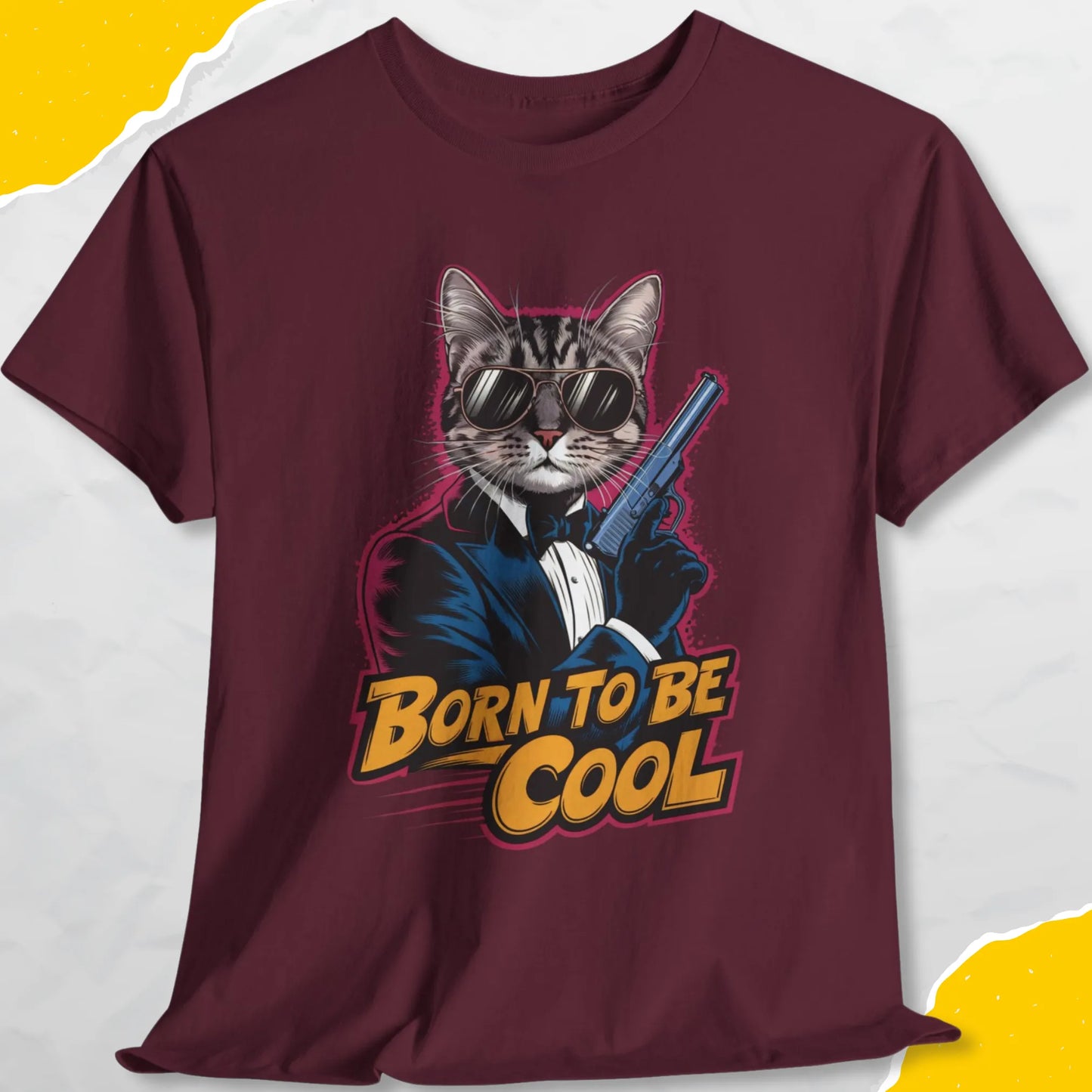 Born To Be Cool - Unisex Softstyle Tee Cat T-Shirt