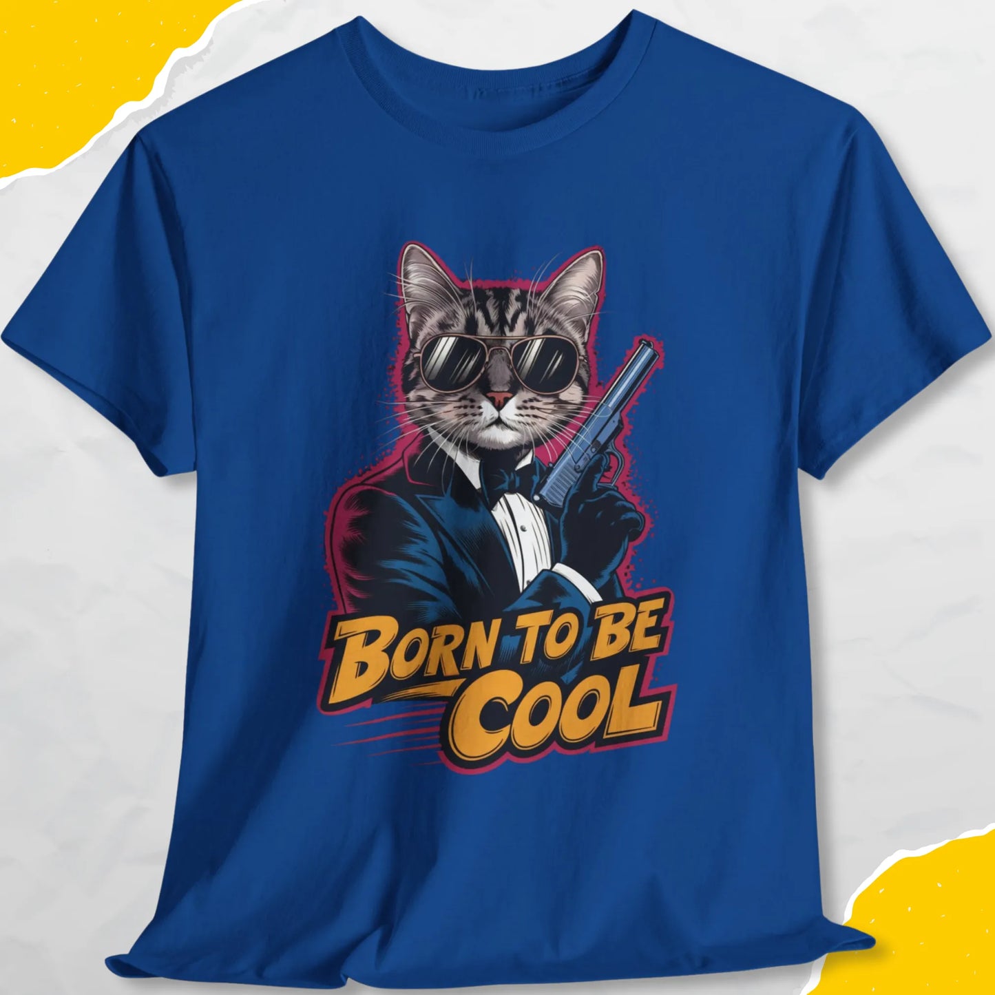 Born To Be Cool - Unisex Softstyle Tee Cat T-Shirt