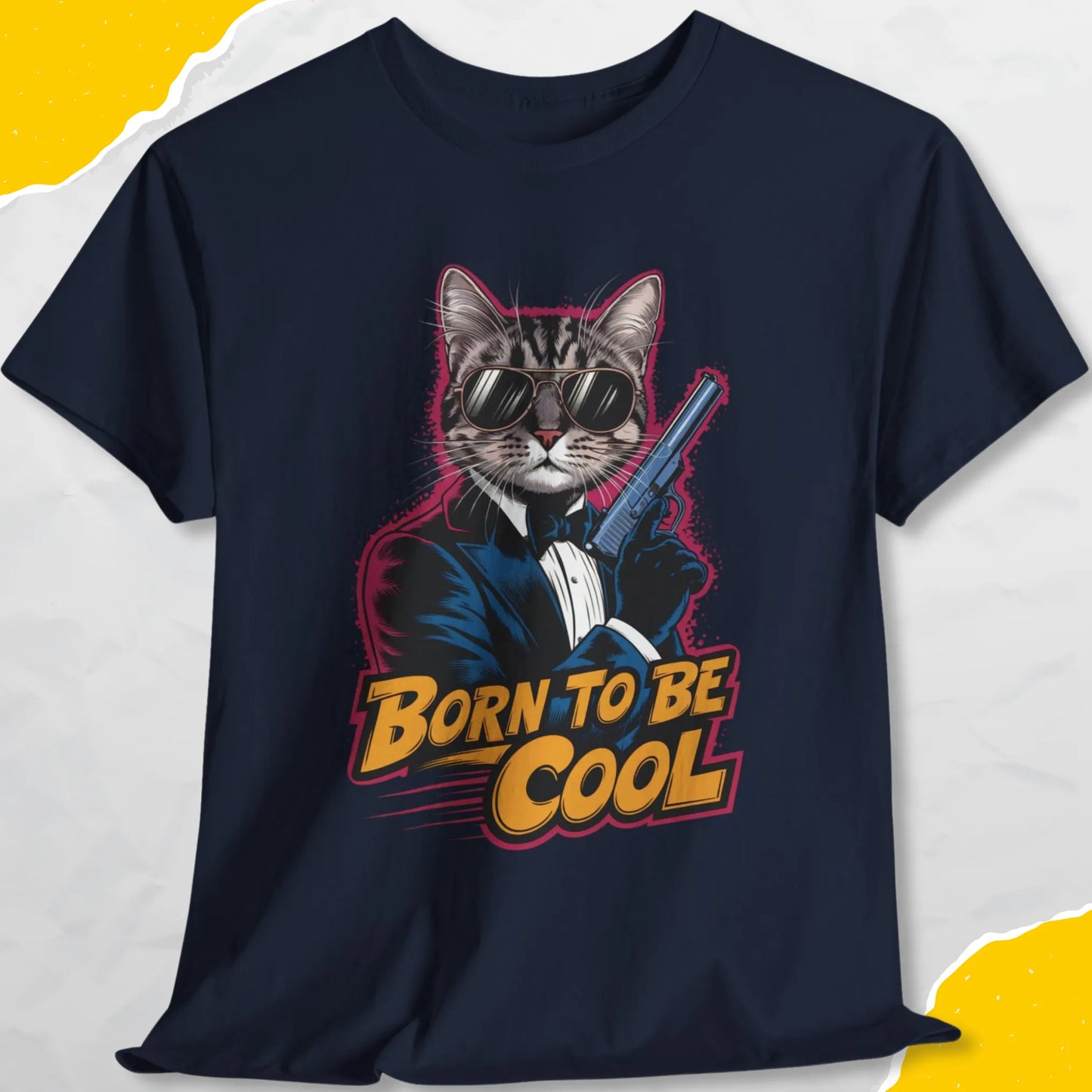 Born To Be Cool - Unisex Softstyle Tee Cat T-Shirt