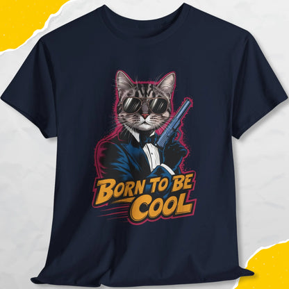 Born To Be Cool - Unisex Softstyle Tee Cat T-Shirt