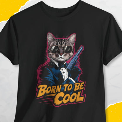 Born To Be Cool - Unisex Softstyle Tee Cat T-Shirt