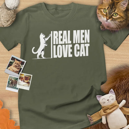 Real Men Loves Cat - Unisex Softstyle Tee Cat T-Shirt