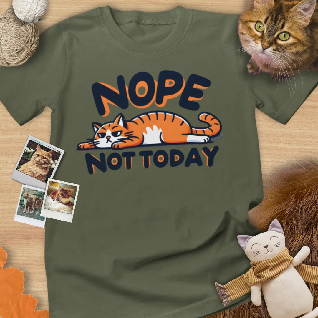 Nope Not Today - Unisex Softstyle Tee Cat T-Shirt