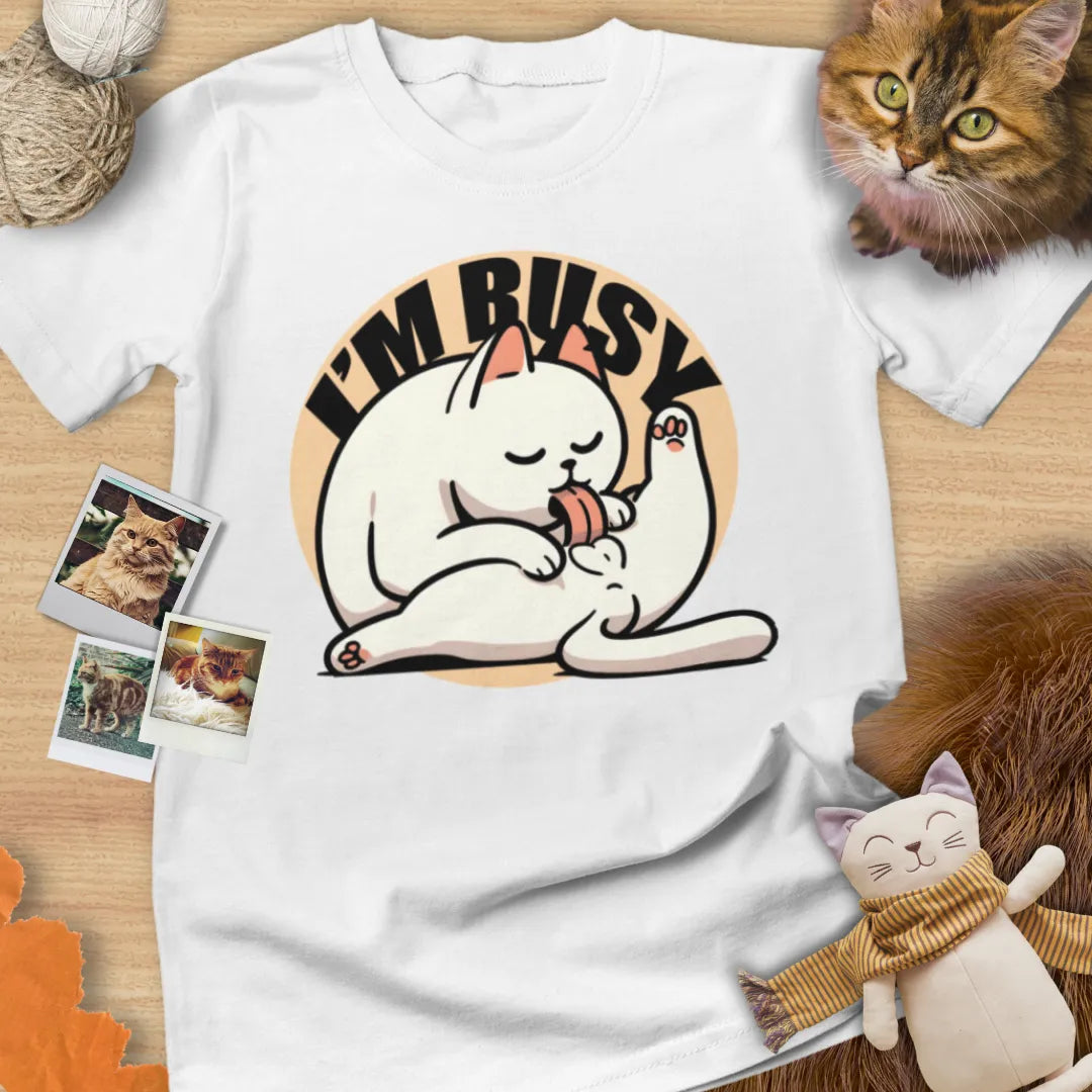 I'm Busy - Unisex Softstyle Tee Cat T-Shirt