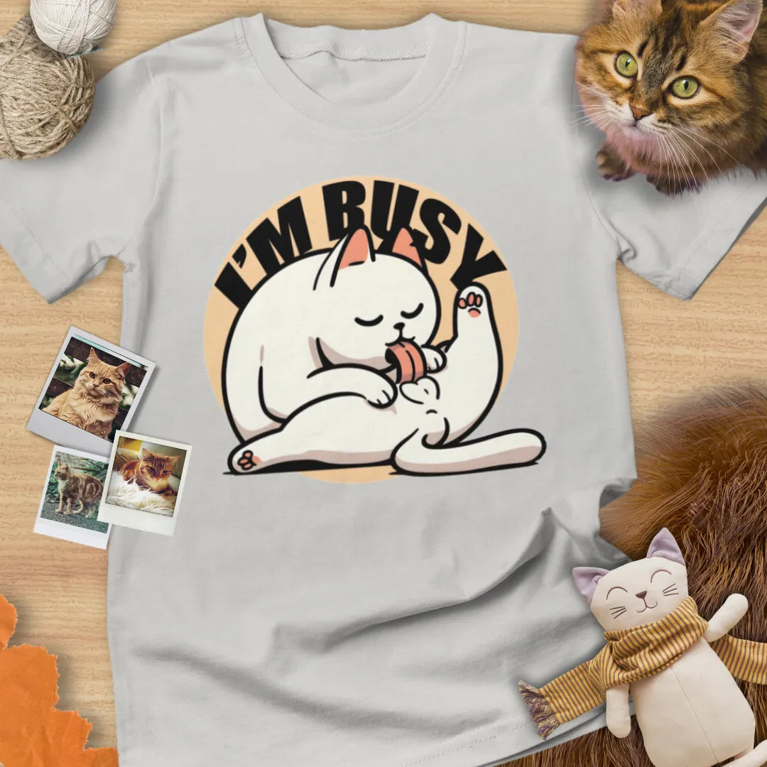 I'm Busy - Unisex Softstyle Tee Cat T-Shirt