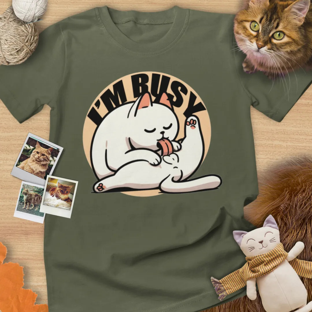 I'm Busy - Unisex Softstyle Tee Cat T-Shirt