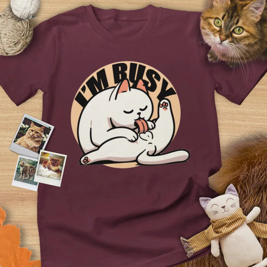 I'm Busy - Unisex Softstyle Tee Cat T-Shirt