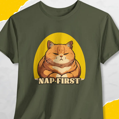 Nap First - Unisex Softstyle Tee Cat T-Shirt