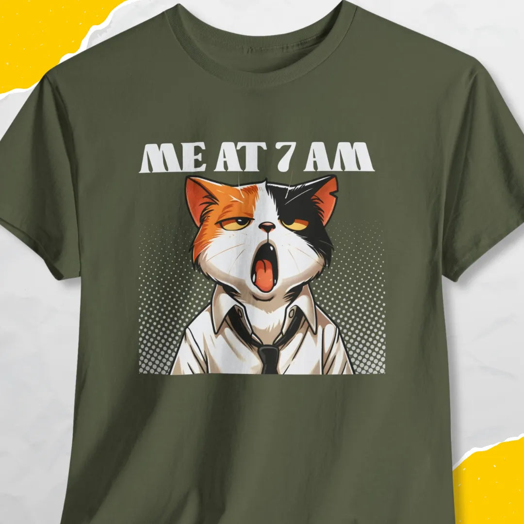 Me At 07.00 AM - Unisex Softstyle Tee Cat T-Shirt