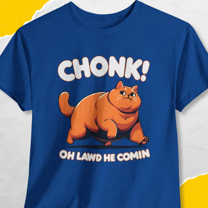 Chonk! Oh Lawd He Comin - Unisex Softstyle Tee Cat T-Shirt