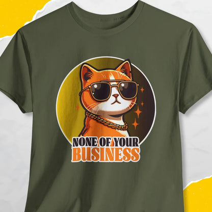 None Of Your Business - Unisex Softstyle Tee Cat T-Shirt