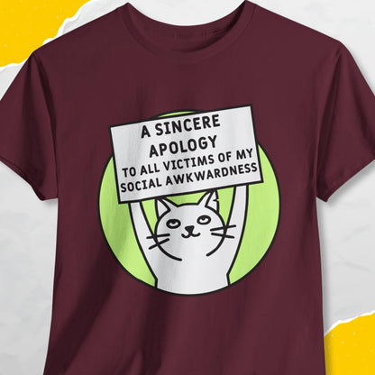 A Sincere Apology - Unisex Softstyle Tee Cat T-Shirt