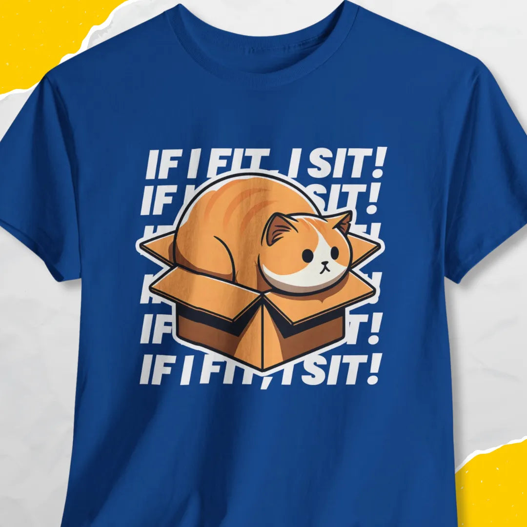 If I Fits I Sits - Unisex Softstyle Tee Cat T-Shirt