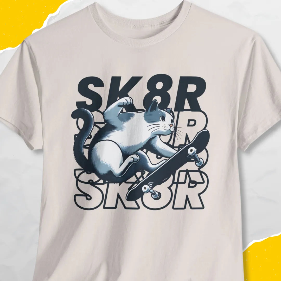 SK8R Skater Cat - Unisex Softstyle Tee Cat T-Shirt