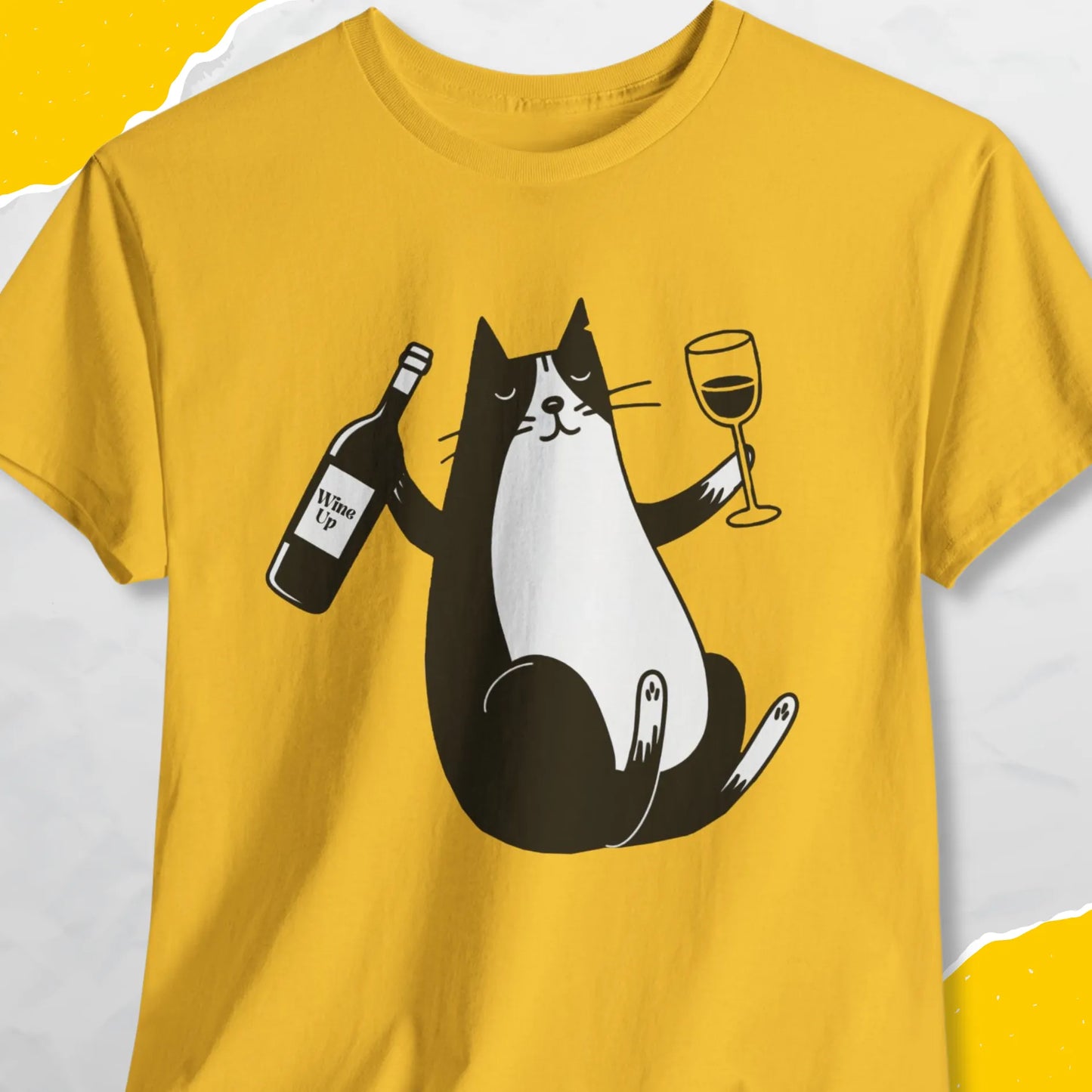 Wine Up - Unisex Softstyle Tee Cat T-Shirt