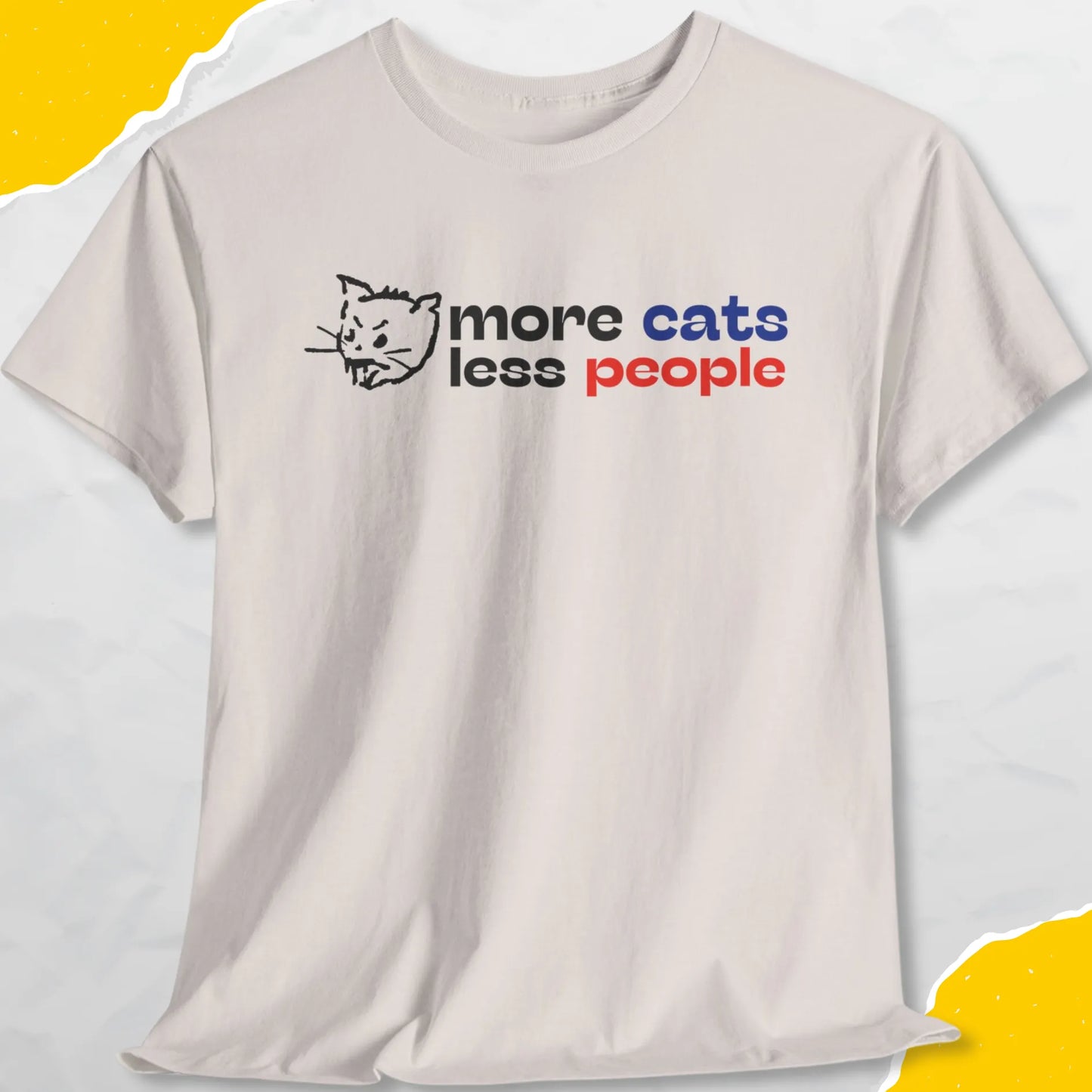 More Cats Less People - Unisex Softstyle Tee Cat T-Shirt