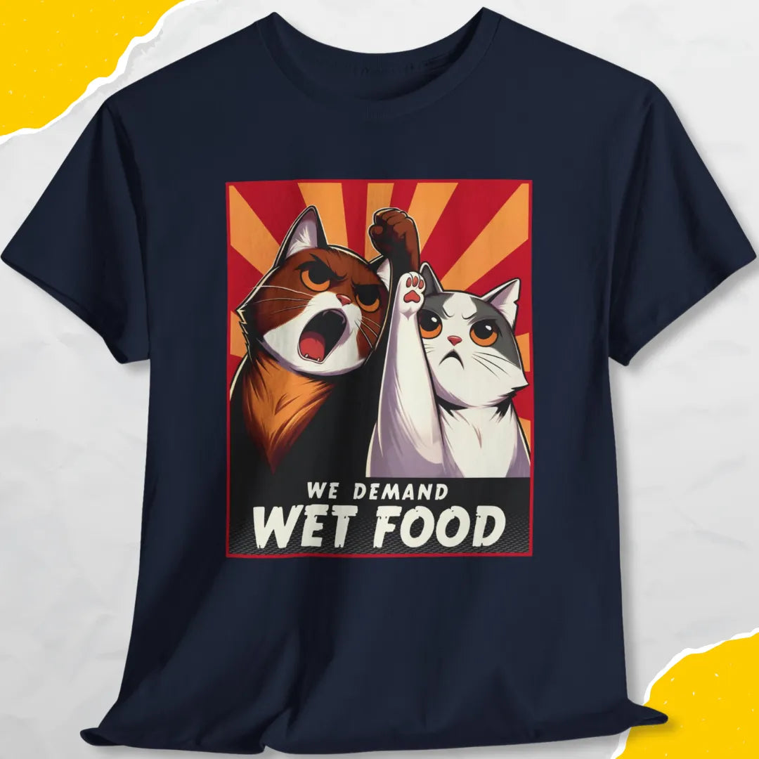 We Demand Wet Food - Unisex Softstyle Tee Cat T-Shirt