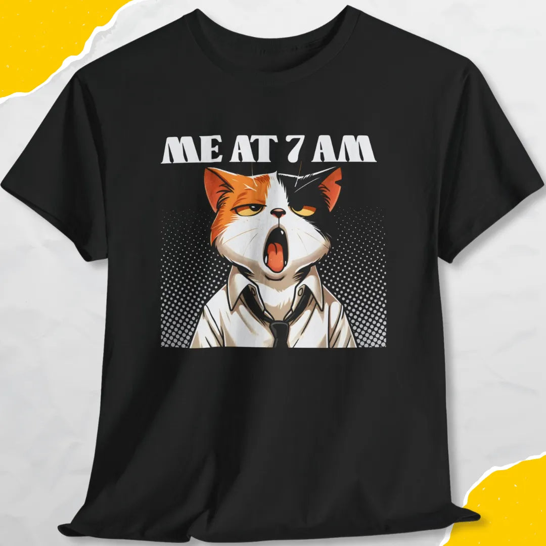 Me At 07.00 AM - Unisex Softstyle Tee Cat T-Shirt