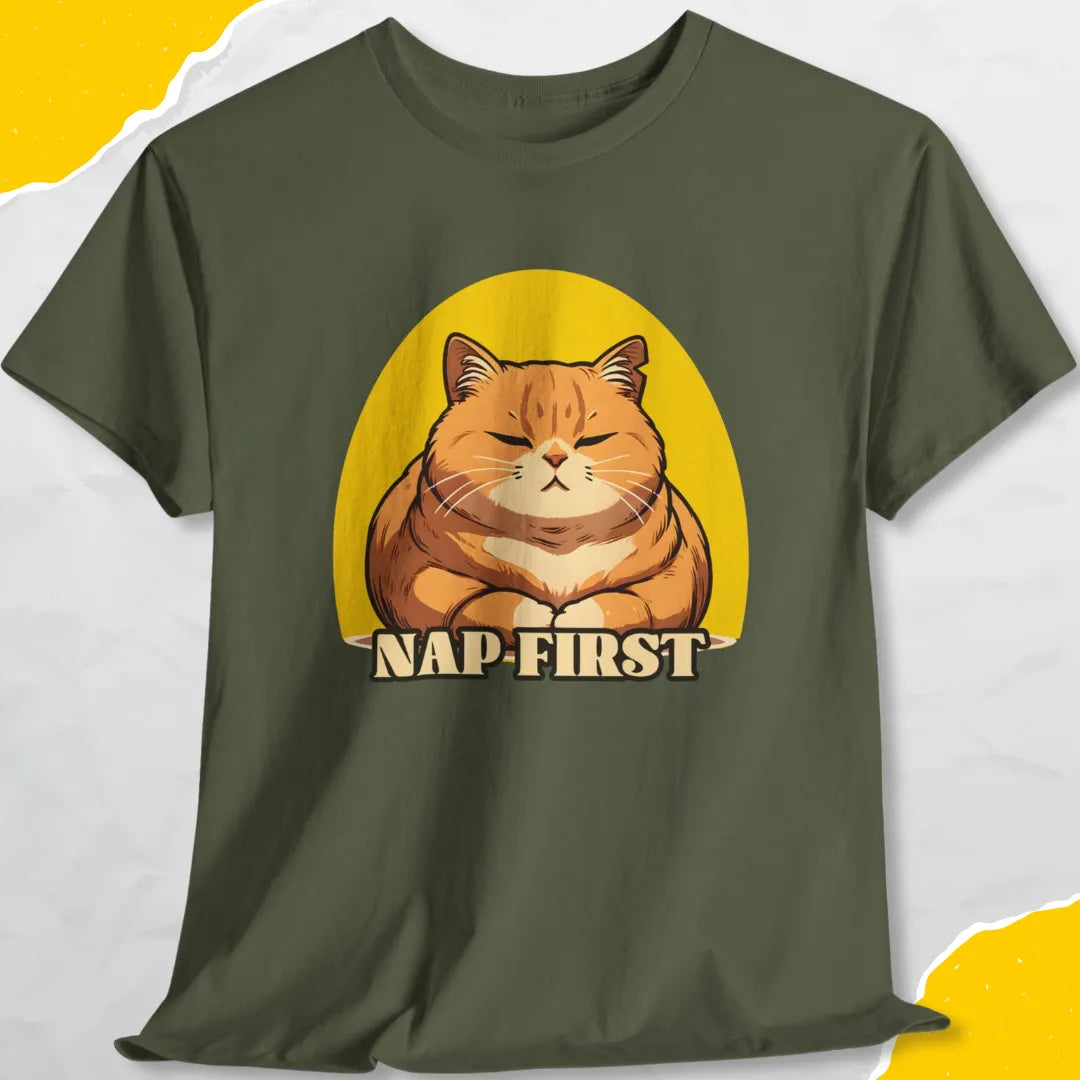 Nap First - Unisex Softstyle Tee Cat T-Shirt