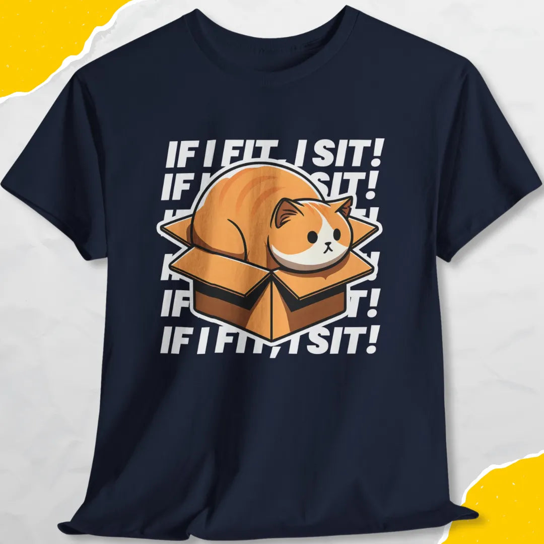 If I Fits I Sits - Unisex Softstyle Tee Cat T-Shirt