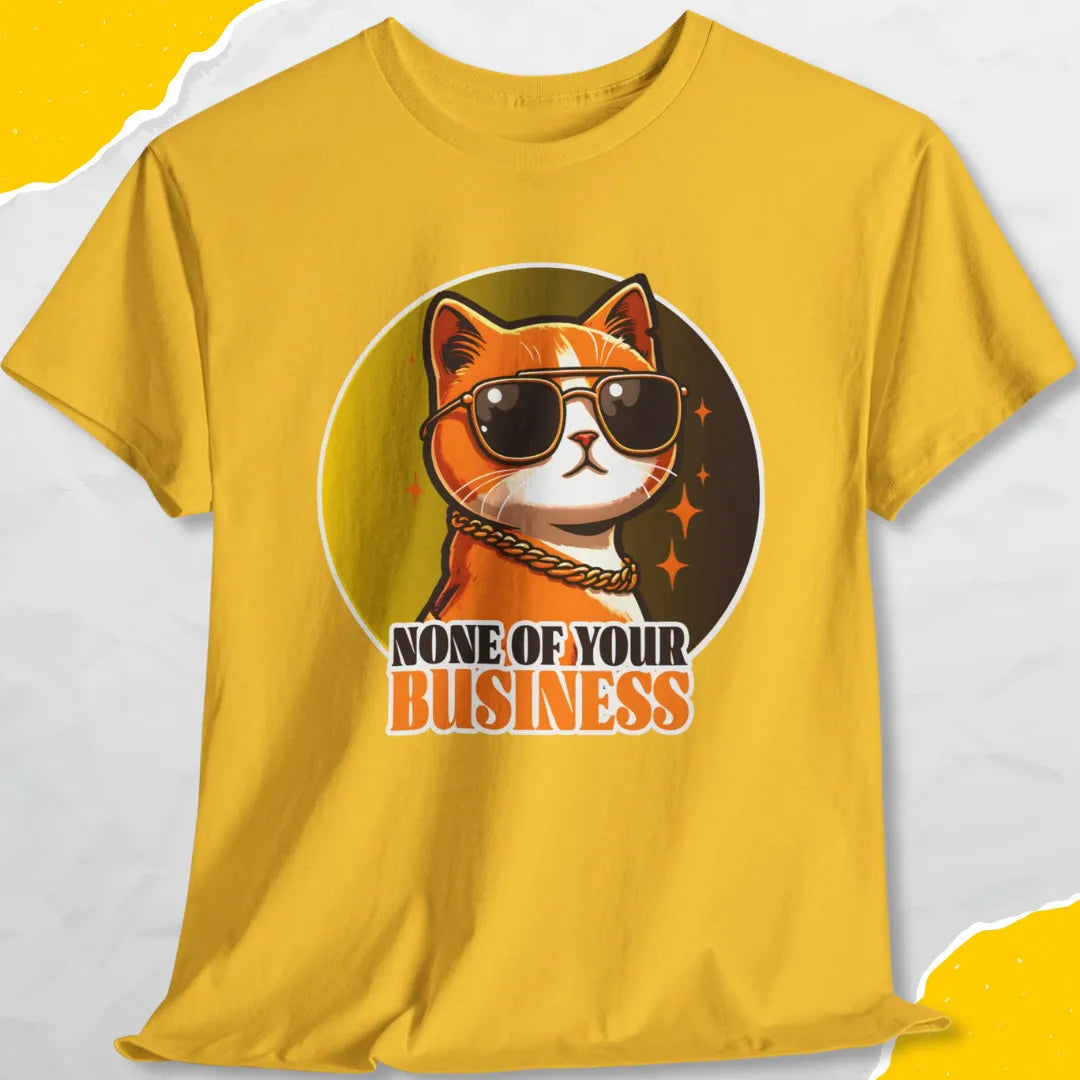 None Of Your Business - Unisex Softstyle Tee Cat T-Shirt