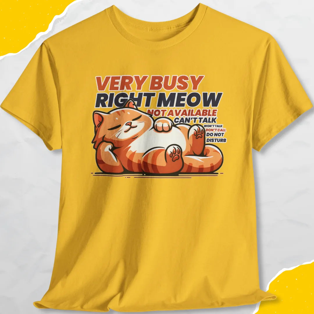 Very Busy Right Meow - Unisex Softstyle Tee Cat T-Shirt