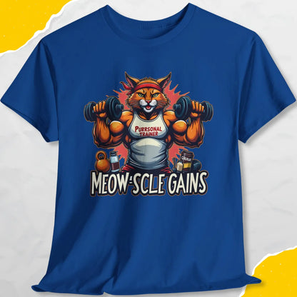 Meowscle Gains - Unisex Softstyle Tee Cat T-Shirt